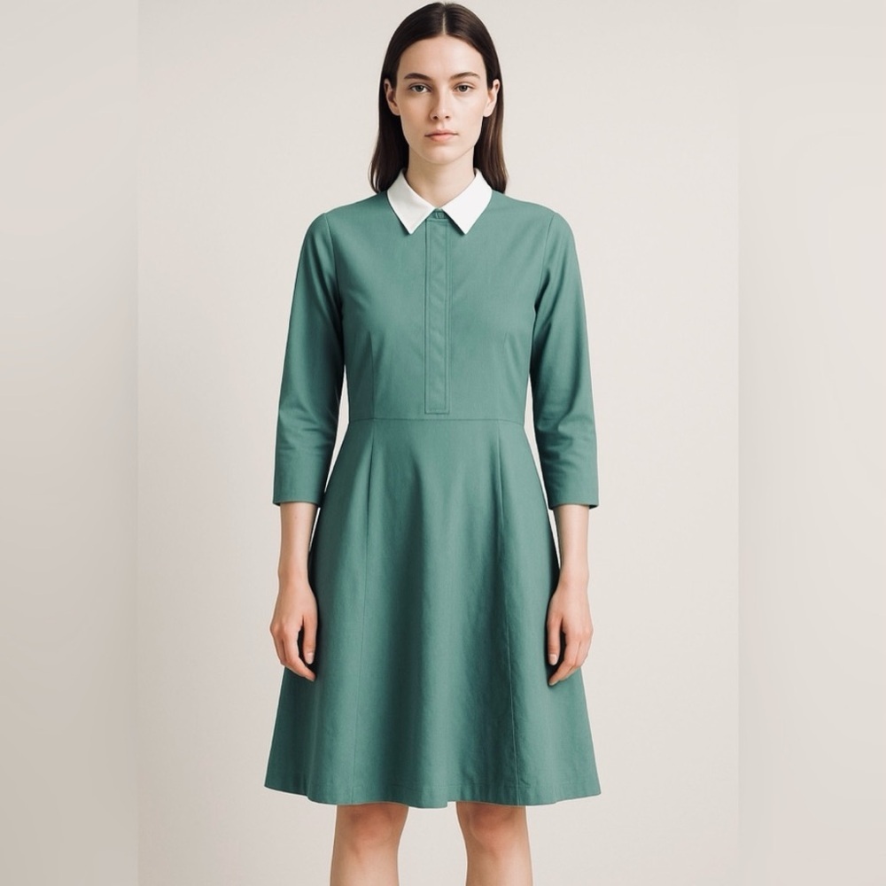 T.RA MAD RKE Retro Collared Shirt Dress Pima Cotton Size 2